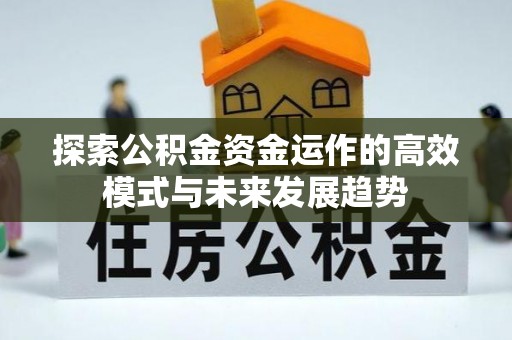 洪泽探索公积金资金运作的高效模式与未来发展趋势