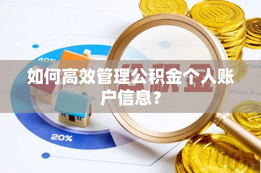 洪泽如何高效管理公积金个人账户信息？