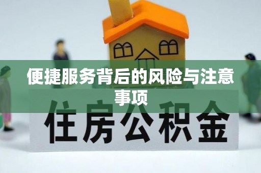 洪泽便捷服务背后的风险与注意事项